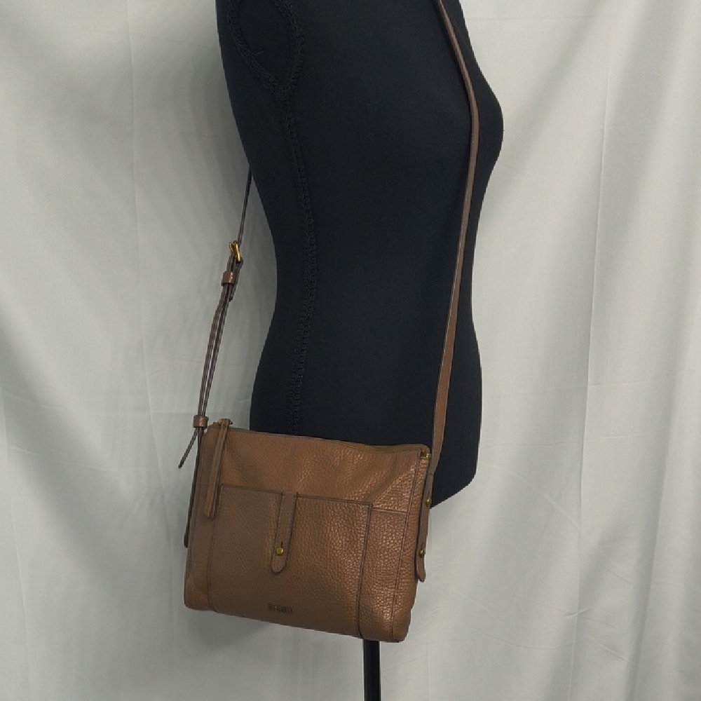 Vintage Fossil Brown Leather Crossbody Bag